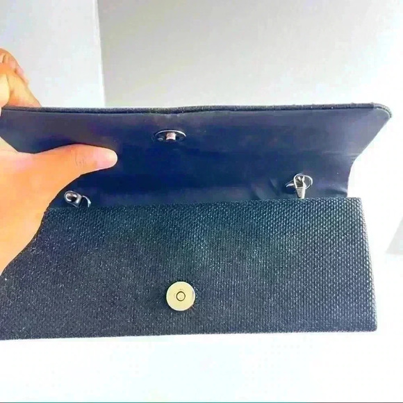 MINI BLACK SHINNY BAG RHINESTONES WITH CHAIN STRAP - Picture 5 of 14